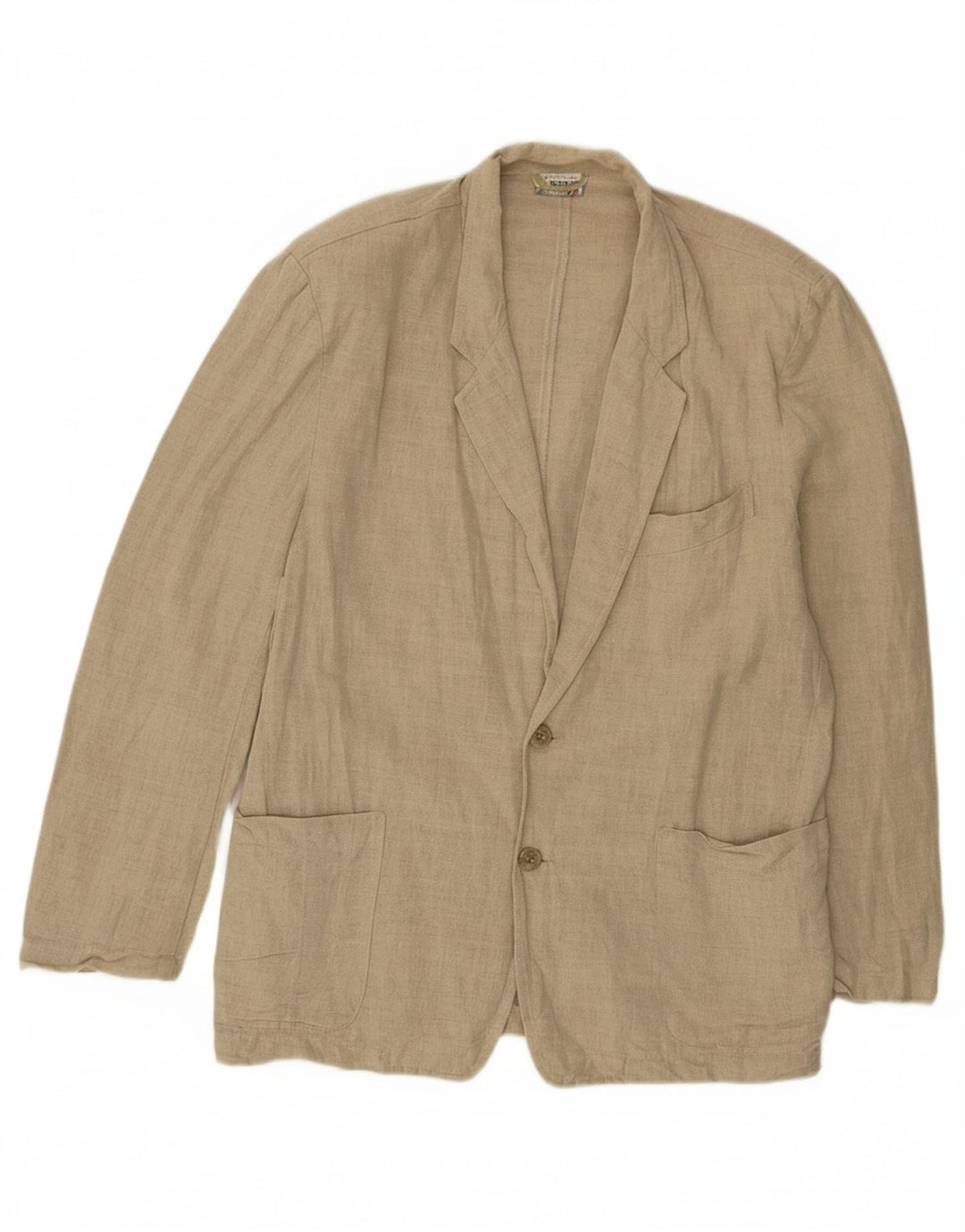 STEFANEL Mens 2 Button Blazer Jacket UK 38 Medium Beige Linen