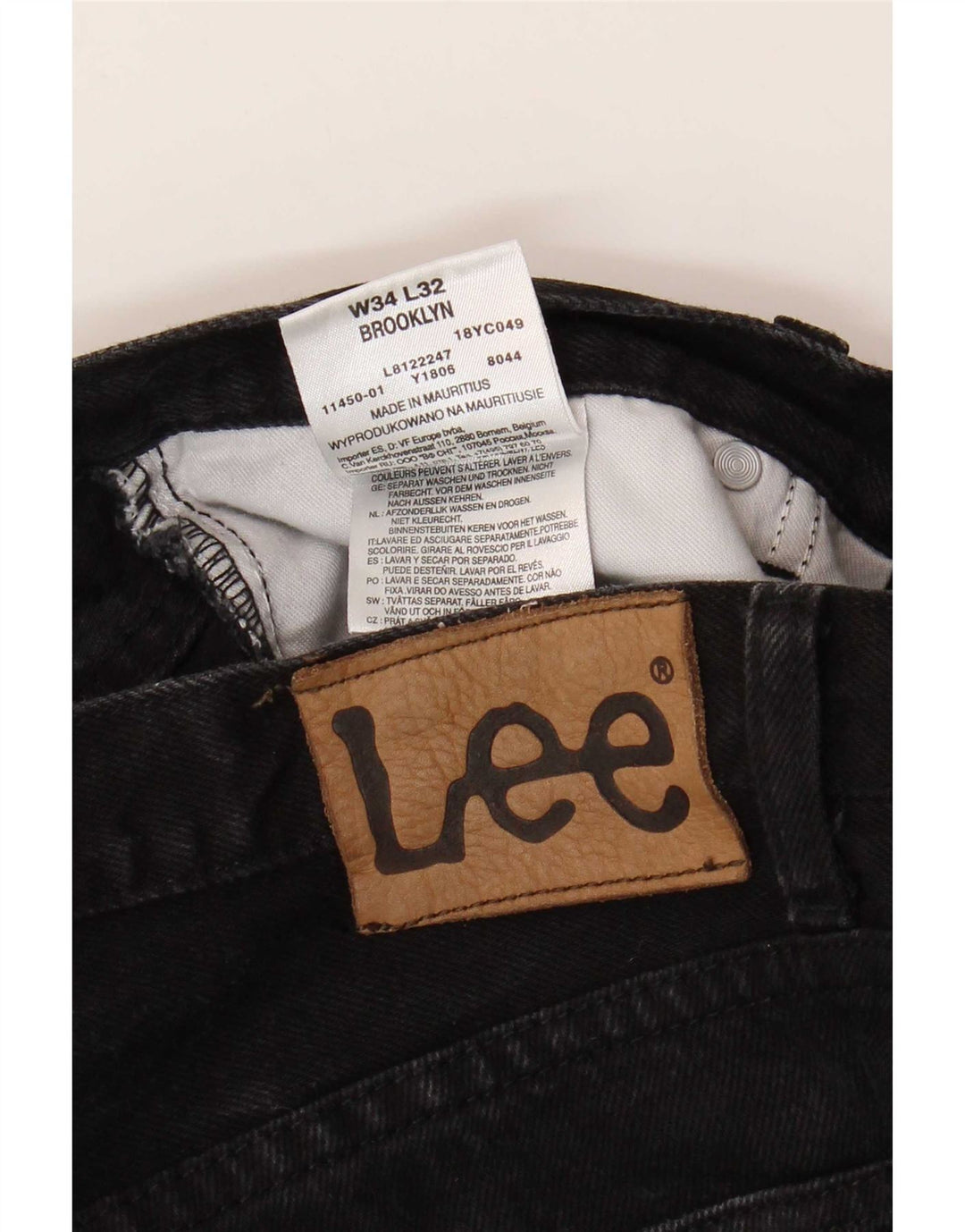 Мужские прямые джинсы Lee Brooklyn W34 L32, черный хлопок