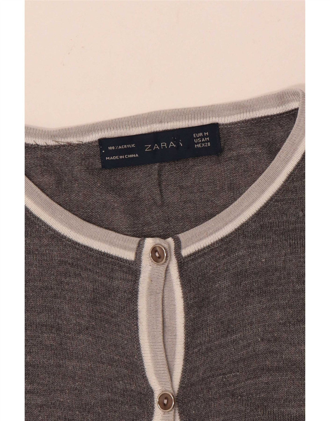 Женский кардиган Zara UK 14, средний серый акрил