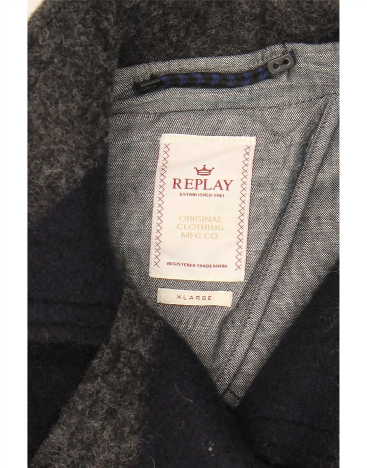 Женское полупальто Replay UK 18 XL, серая полосатая шерсть