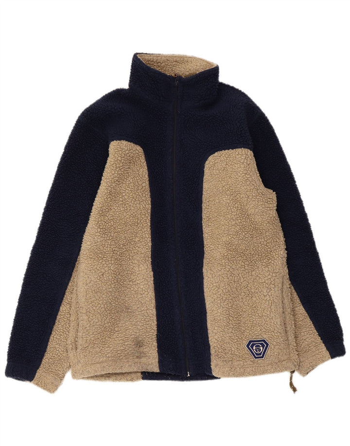 Мужская флисовая куртка Sergio Tacchini UK 38, средний синий с цветными блоками