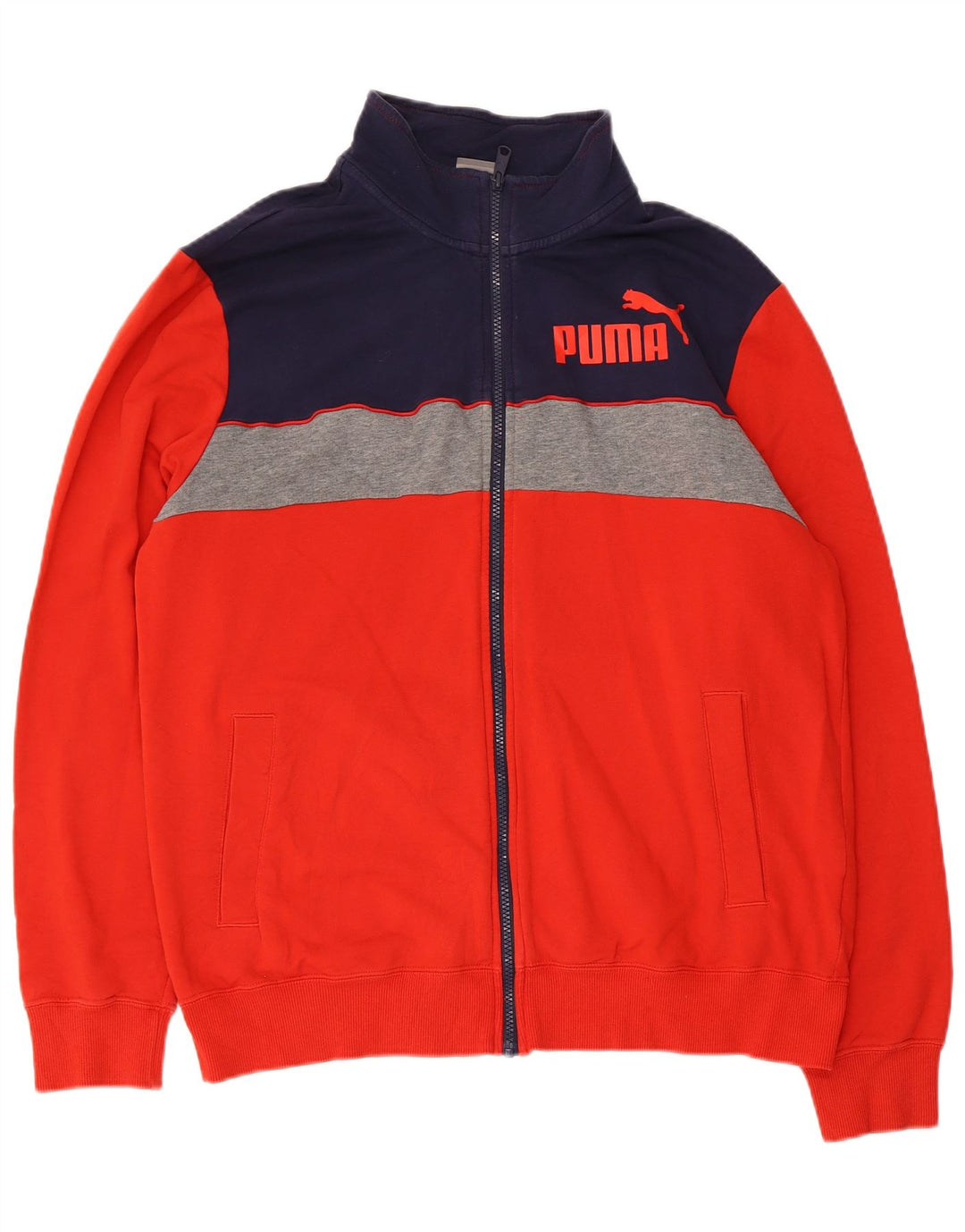 Мужской спортивный костюм Puma с графическим принтом, большая красная хлопковая куртка с цветными блоками