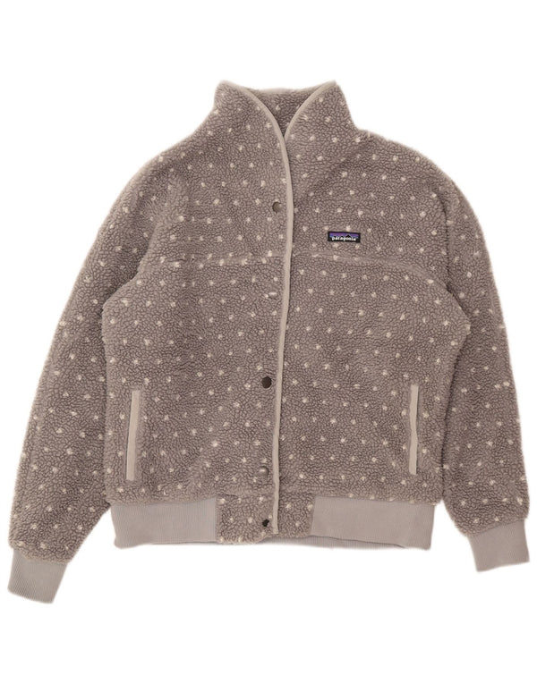 Женская флисовая куртка Patagonia UK 16, большой серый пятнистый полиэстер