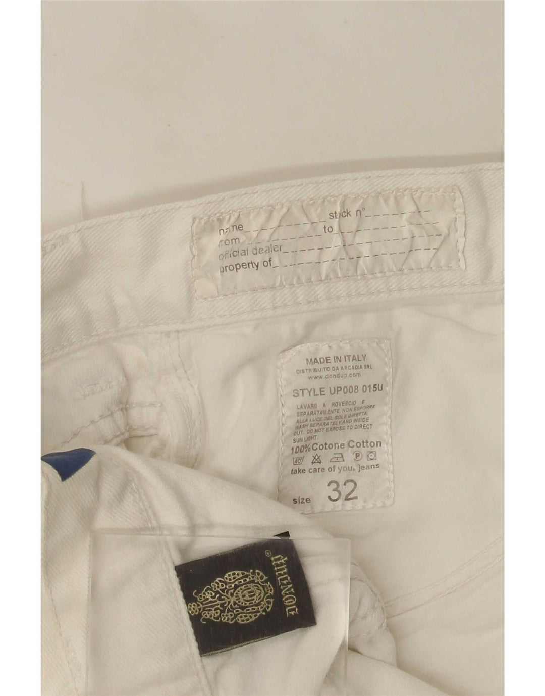 Dondup Женские прямые джинсы W32 L29 Белый хлопок
