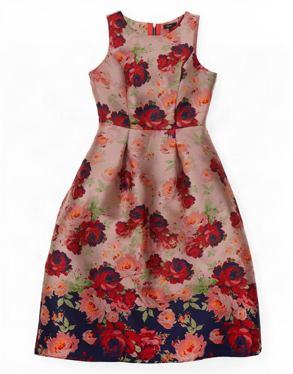Next Womens Sleeveless Sheath Dress UK 6 XS Pink Floral Polyester
