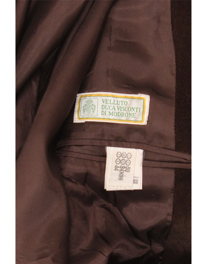 Мужской пиджак Velluto Duca Visconti на 3 пуговицах IT 50, большой коричневый хлопок