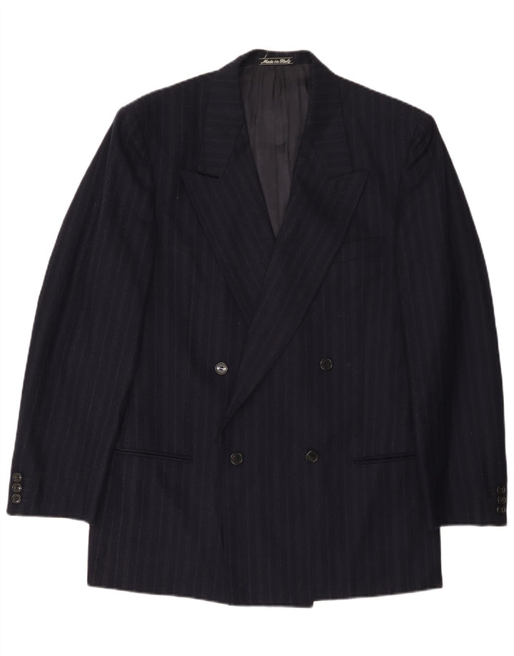 Мужской пиджак Giorgio Armani UK 38 средний темно-синий в тонкую полоску