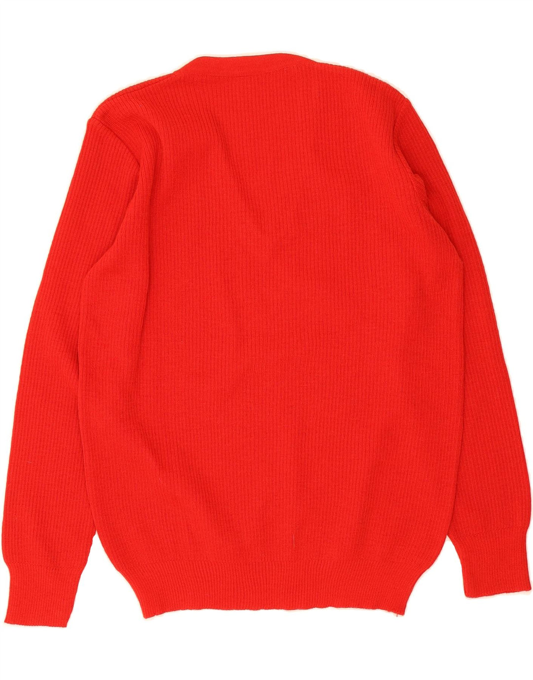 VINTAGE Womens V-Neck Jumper Sweater UK 14 Medium Red Vintage Vintage and Second-Hand Vintage from Messina Hembry 