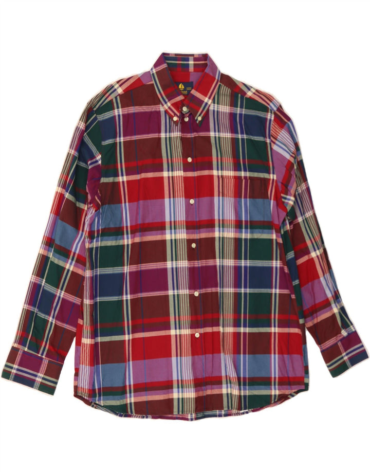 VINTAGE Mens Shirt Size 16/41 Large Multicoloured Check Cotton Vintage Vintage and Second-Hand Vintage from Messina Hembry 