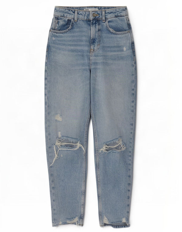Женские зауженные джинсы с высокой талией Zara EU 34 2XS W24 L27 синие
