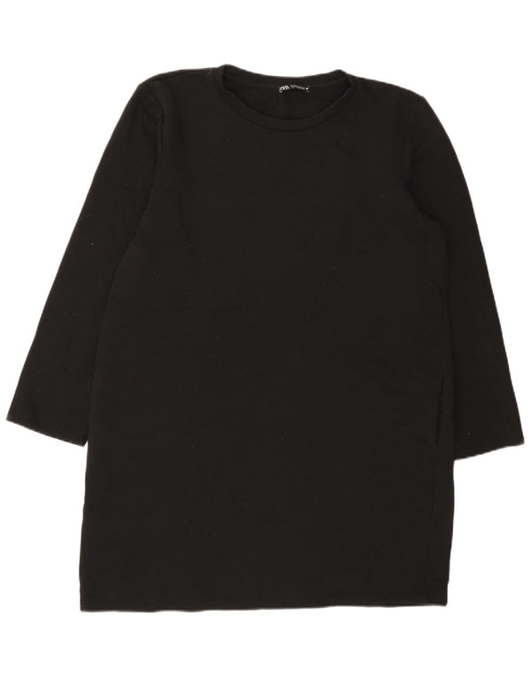 Женское платье-свитшот Zara UK 16, большое черное