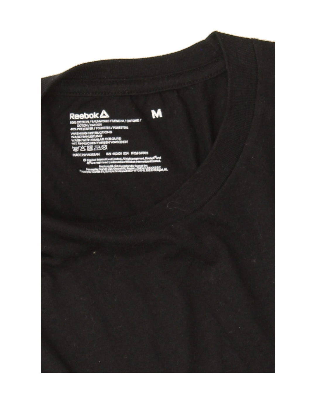 REEBOK Mens Graphic T-Shirt Top Medium Black Cotton Vintage Reebok and Second-Hand Reebok from Messina Hembry 