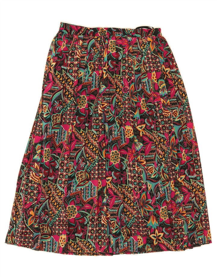 VINTAGE Womens Pleated Skirt IT 42 Medium W30 Multicoloured Floral Vintage Vintage and Second-Hand Vintage from Messina Hembry 