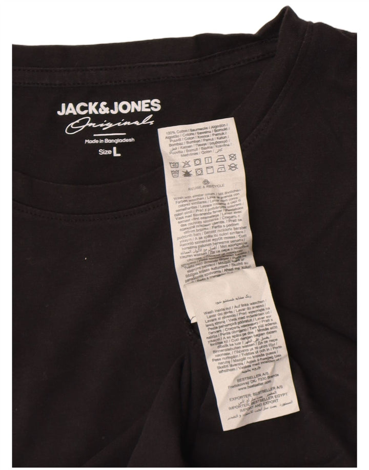 Мужская футболка Jack & Jones, большой черный хлопок