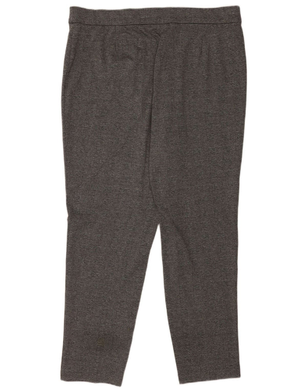 Marks & Spencer Womens Casual Trousers UK 20 2XL W36 L29 Grey Houndstooth