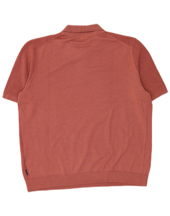 Мужская рубашка-поло Ted Baker, размер 6, 2XL, красный полиэстер