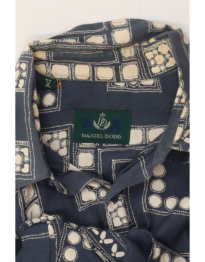 Мужская рубашка VINTAGE, большая, темно-синяя, с геометрическим узором