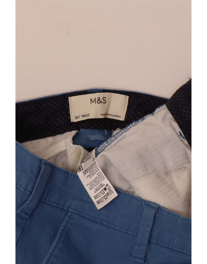 Мужские шорты чинос Marks & Spencer W30, средний синий хлопок