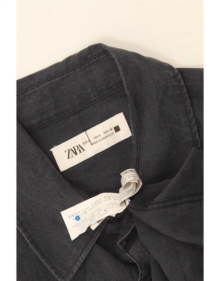 Мужская рубашка Zara, маленькая, темно-синяя, лиоцелл