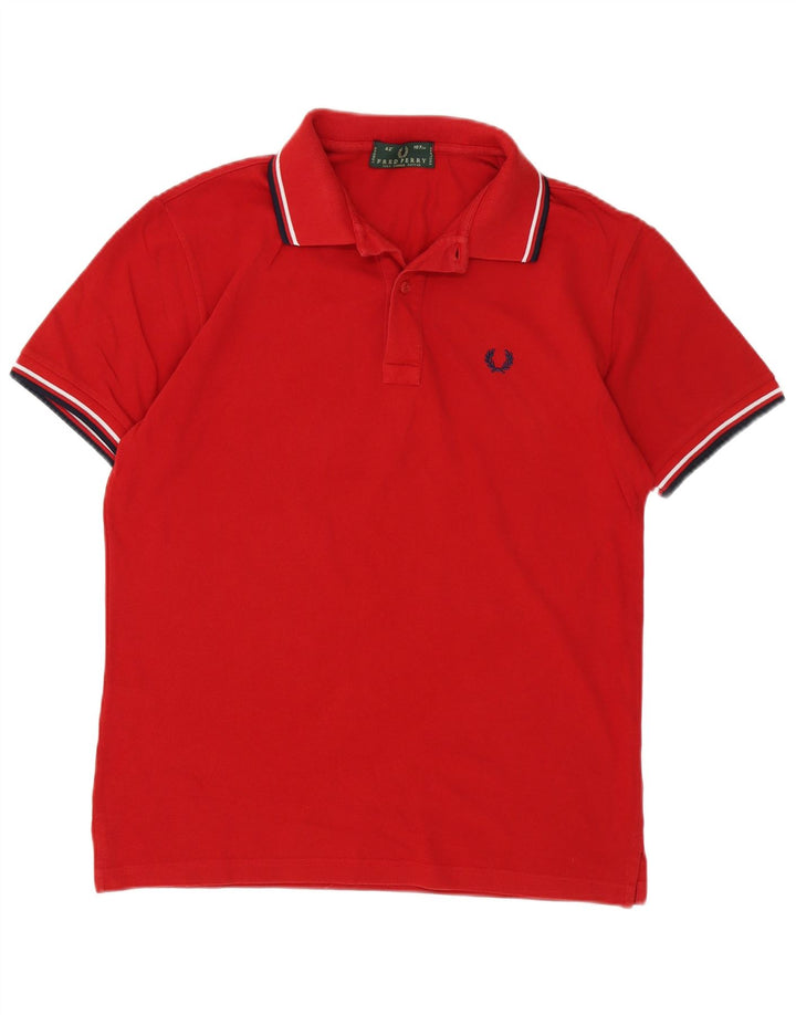 Мужская рубашка поло Fred Perry, хлопок в красную полоску среднего размера