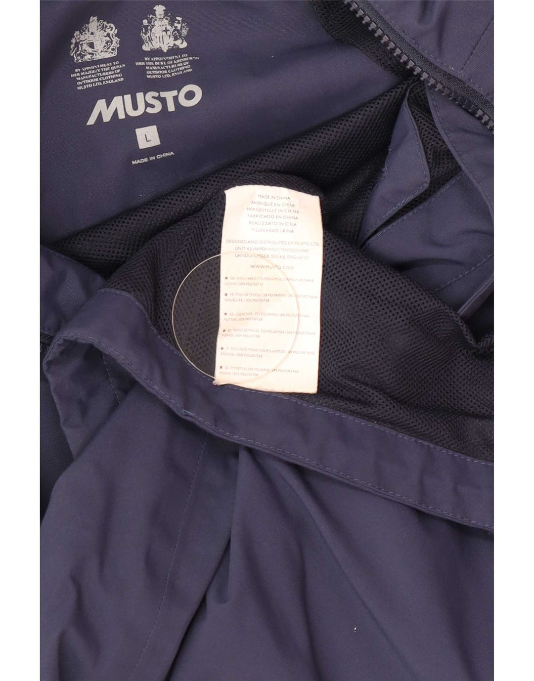 Мужская дождевик Musto с капюшоном UK 40, большой темно-синий полиэстер