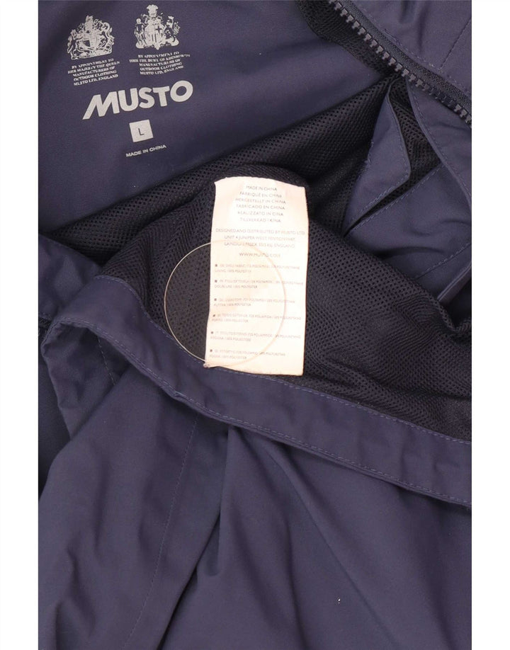 Мужская дождевик Musto с капюшоном UK 40, большой темно-синий полиэстер