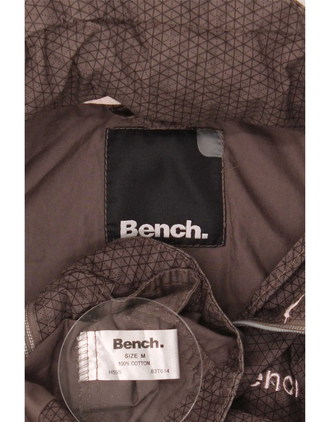 Женская куртка-бомбер с капюшоном с графическим рисунком Bench UK 14, хлопковый средний коричневый цвет