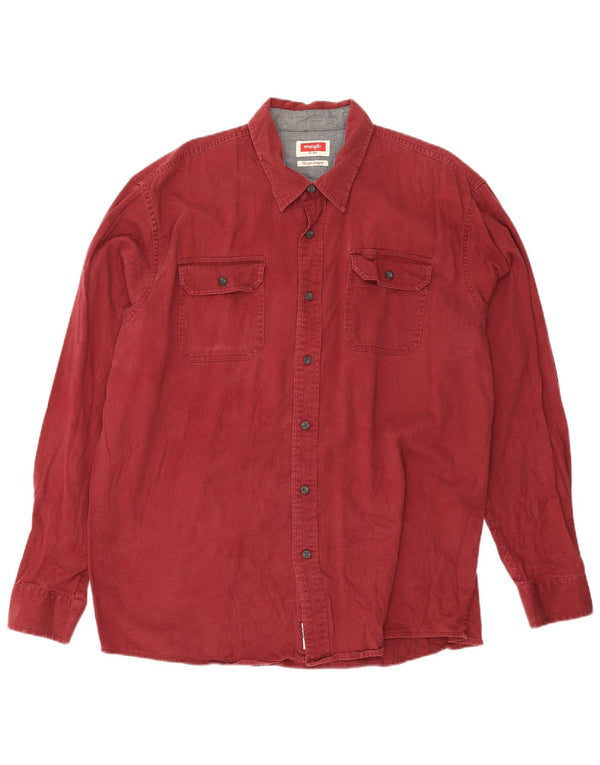 Мужская рубашка Wrangler XL красная, хлопок