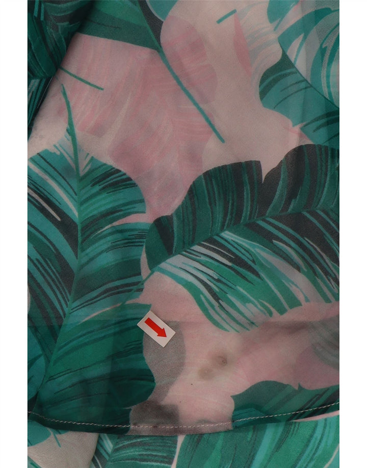 GUESS Женская юбка-трапеция UK 12 Medium W28 Синяя полиэстер с цветочным принтом