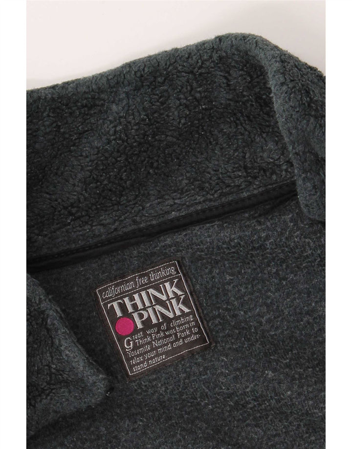 Мужская флисовая куртка Think Pink UK 42 XL, серый полиэстер с геометрическим рисунком