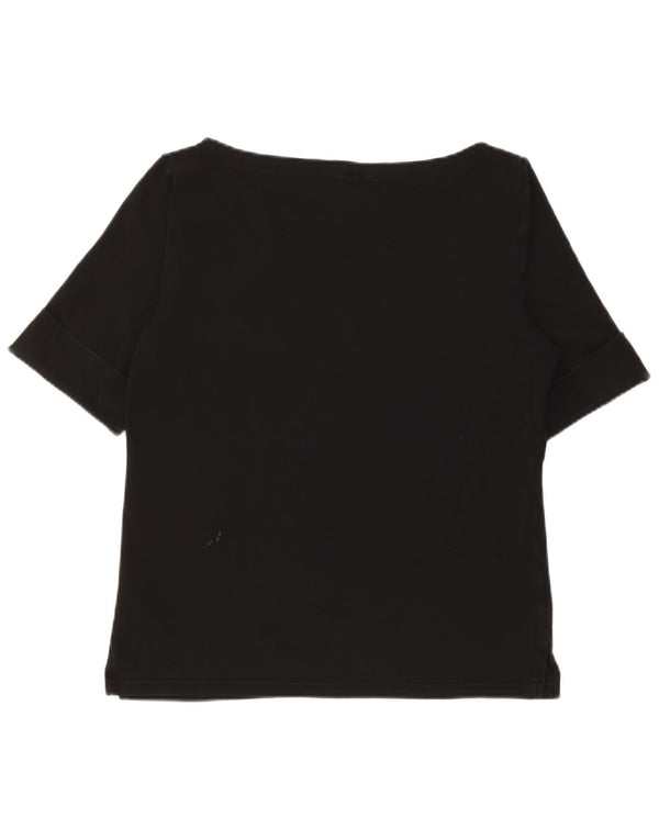 Женская футболка Ralph Lauren Top UK 14, большой черный хлопок
