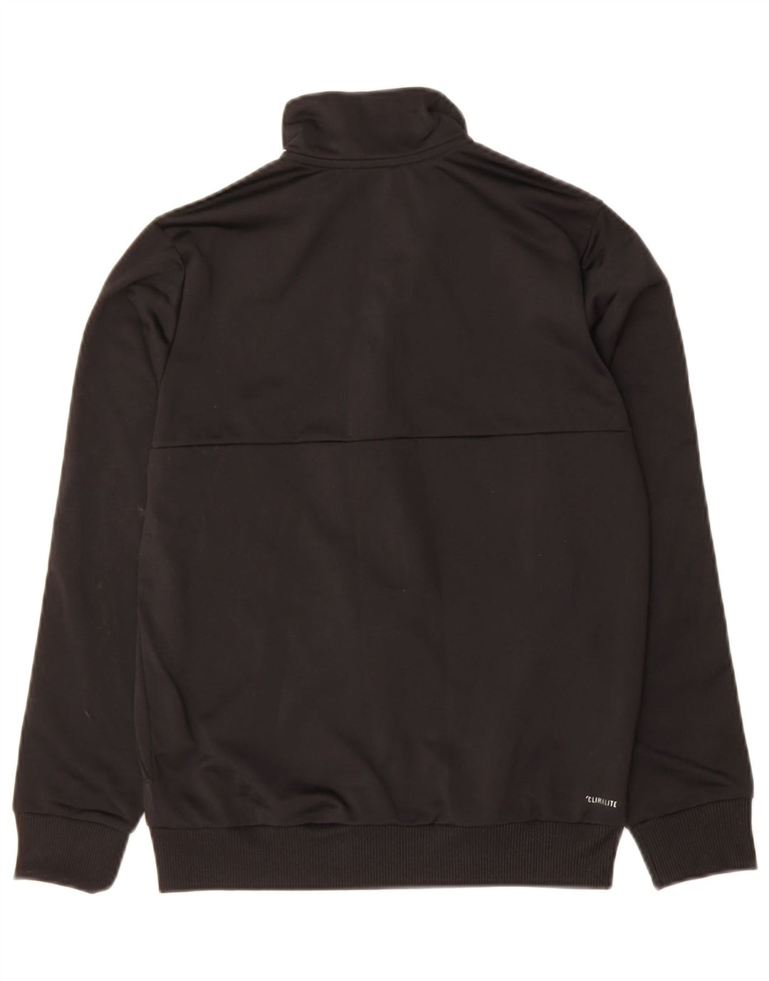 ADIDAS Boys Climalite Tracksuit Top Jacket 12-13 Years Black Polyester