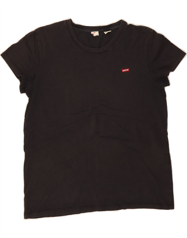 LEVI'S Womens T-Shirt Top UK 14 Medium Black Cotton Vintage Levi's and Second-Hand Levi's from Messina Hembry 