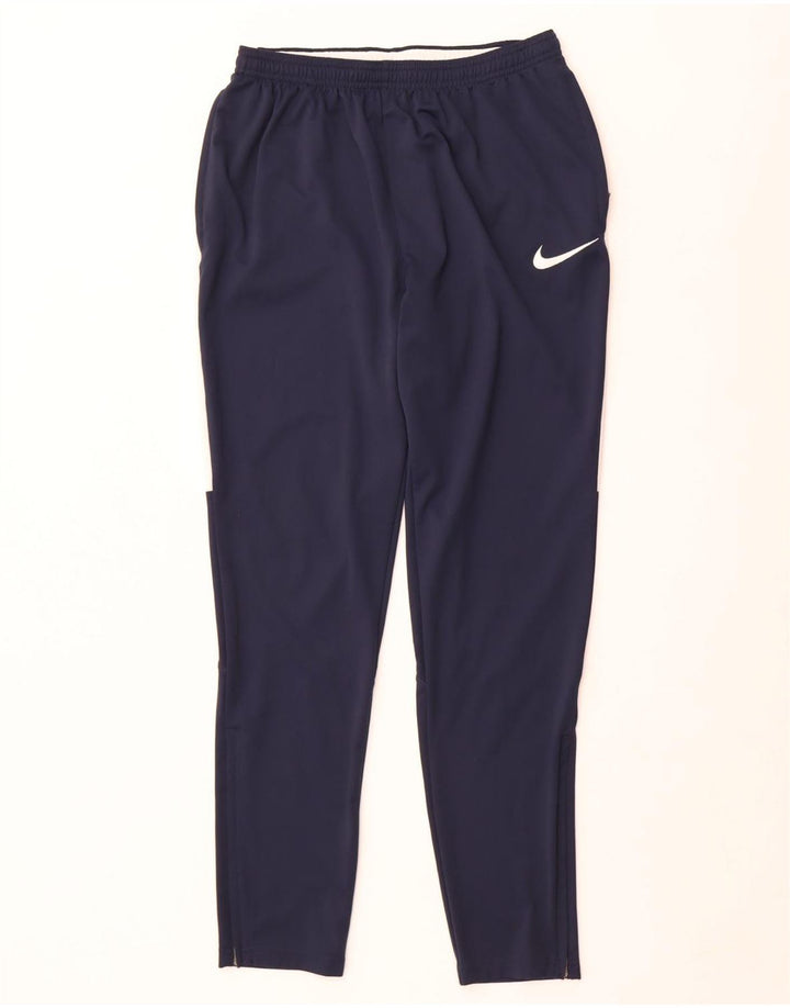 Мужские спортивные брюки Nike Dri Fit среднего размера, темно-синие, полиэстер с цветными блоками