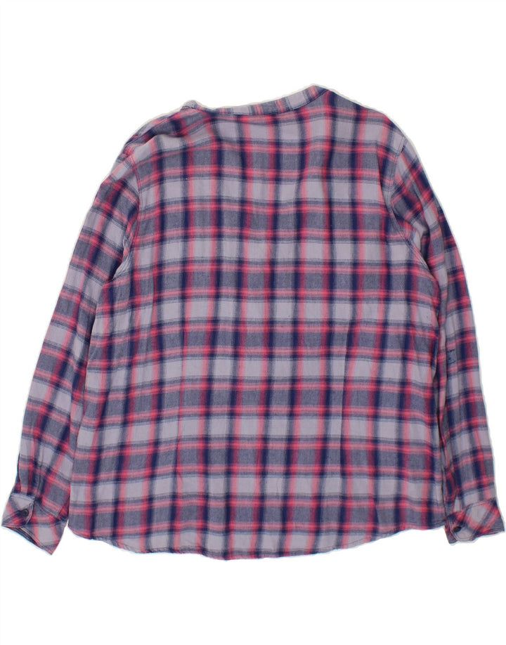LEE Womens Riders Oversized Pullover Shirt UK 20 2XL Navy Blue Check Vintage Lee and Second-Hand Lee from Messina Hembry 