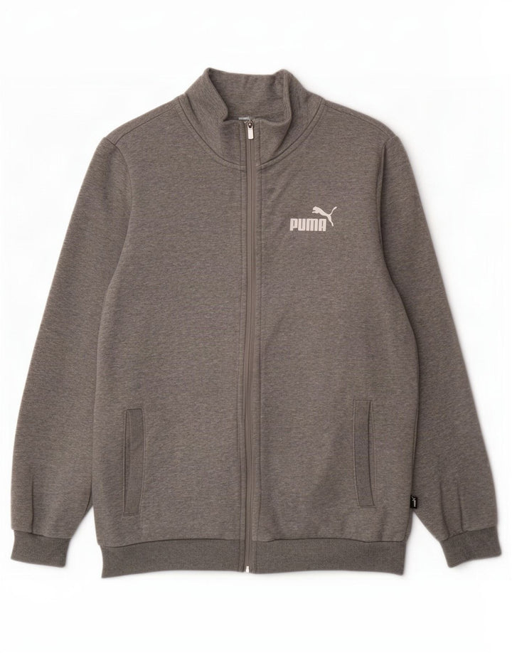 Мужской спортивный костюм Puma, маленькая серая хлопковая куртка в крапинку