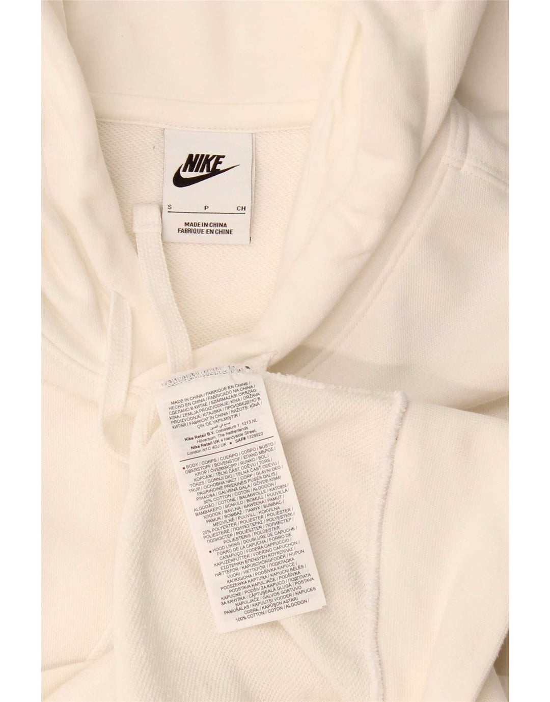 Мужской джемпер с капюшоном Nike, маленький белый, хлопковый
