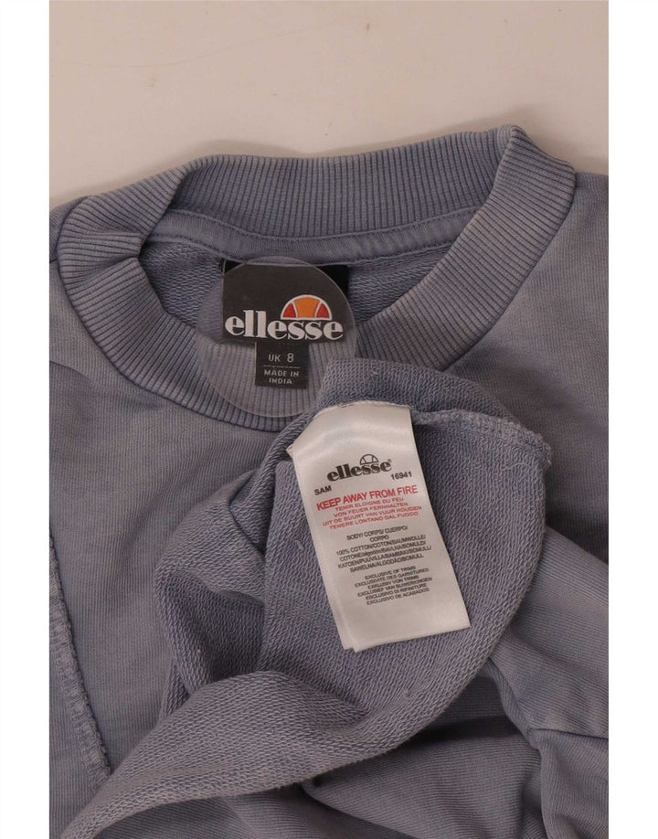 Женский укороченный свитшот оверсайз Ellesse, размер UK 8, маленький синий, хлопок