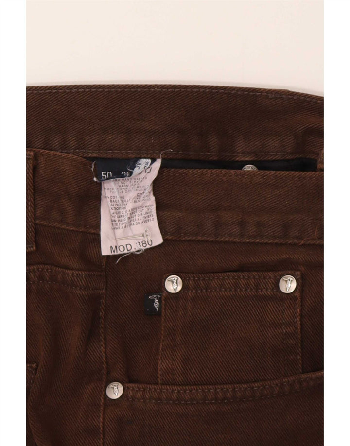 Мужские прямые джинсы Trussardi W34 L30 коричневые, хлопок