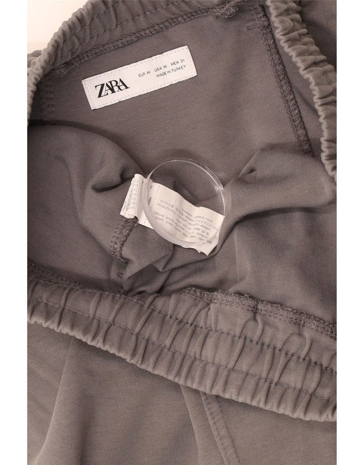 Мужские спортивные шорты Zara, хлопок среднего серого цвета