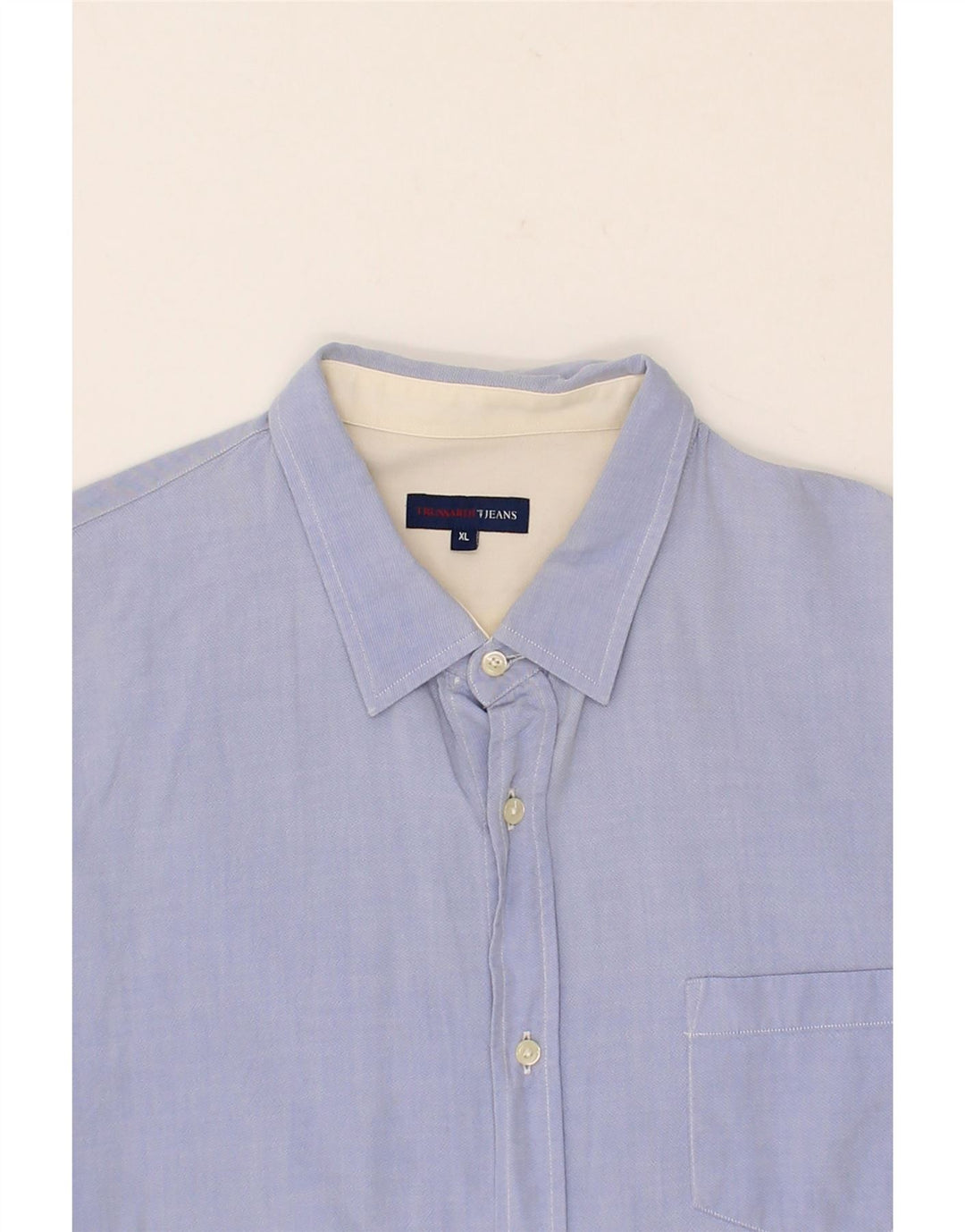 TRUSSARDI JEANS Mens Shirt XL Blue Vintage Trussardi Jeans and Second-Hand Trussardi Jeans from Messina Hembry 