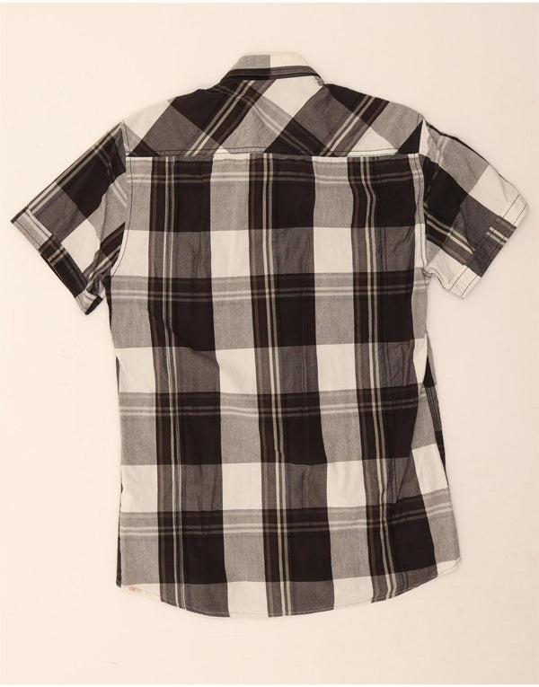 Мужская рубашка с коротким рукавом Jack & Jones, хлопковая, черная, среднего размера