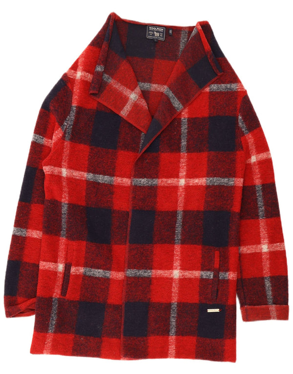 Женский удлиненный кардиган Woolrich, Великобритания, 10 шт., маленький красный клетчатый шерстяной свитер