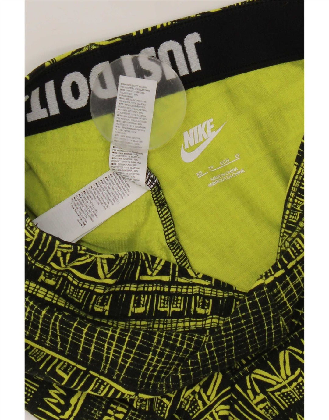 Женские леггинсы с абстрактным узором Nike UK 6 XS, желтые хлопковые