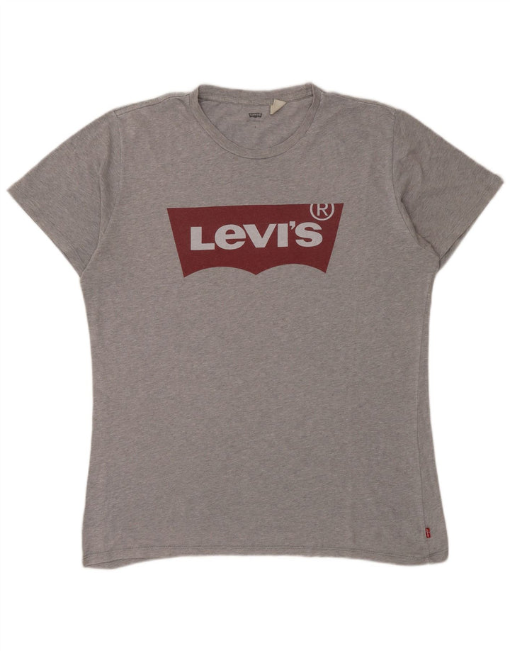Мужская футболка с рисунком Levi's, большая серая в крапинку