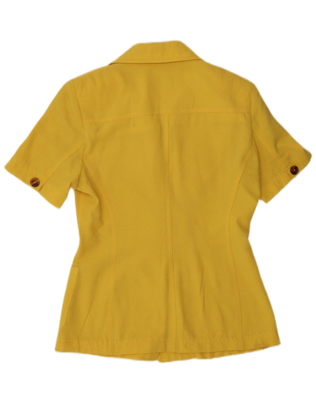 ВИНТАЖНЫЙ женский пиджак с коротким рукавом на 5 пуговицах IT 44 Средний Желтый
