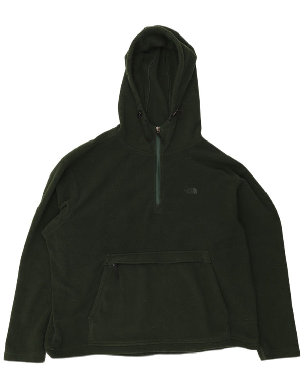 Мужской флисовый джемпер свободного кроя The North Face с капюшоном на молнии, 2XL, зеленый