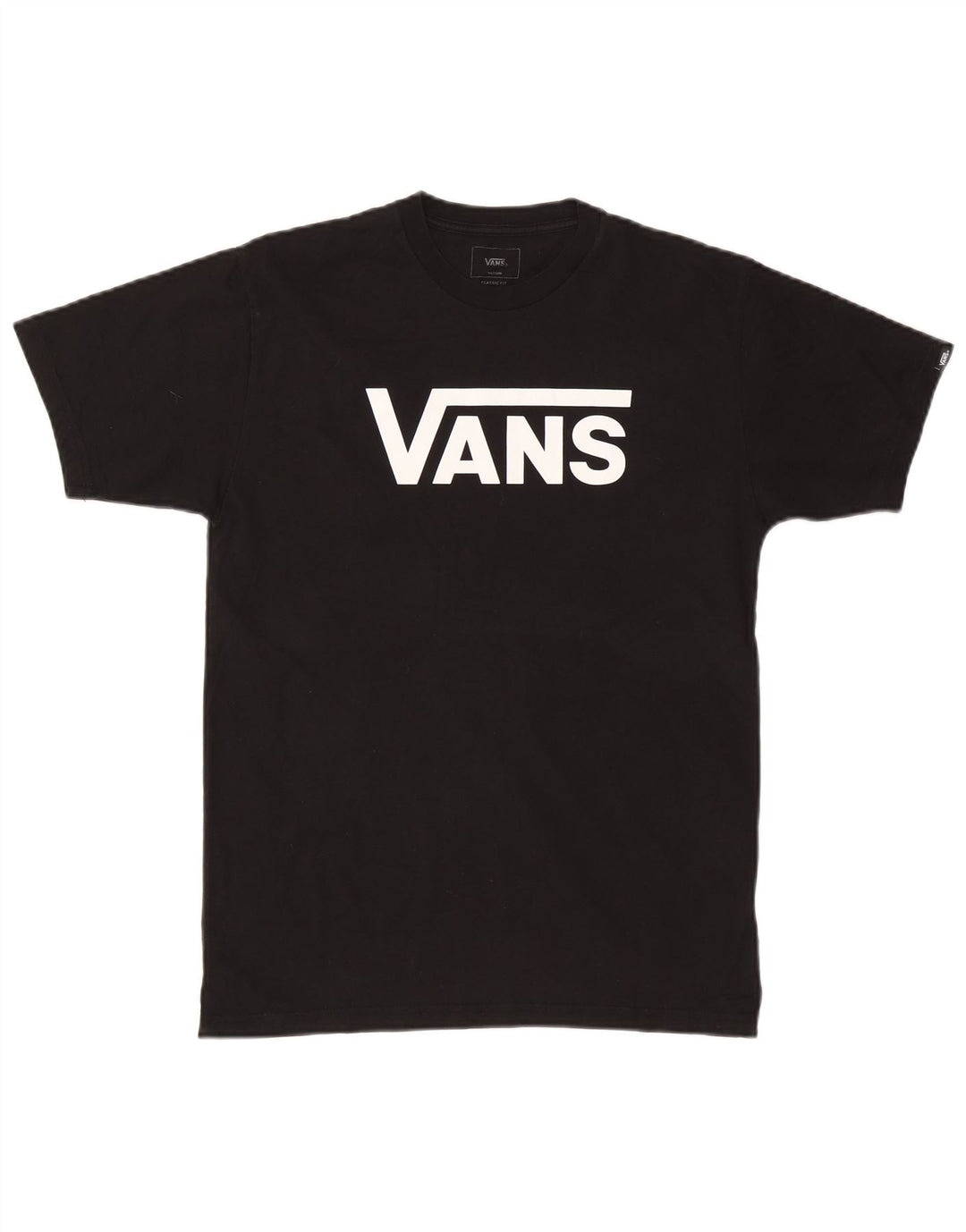 Мужская футболка классического кроя с графическим рисунком Vans, средний черный хлопковый топ