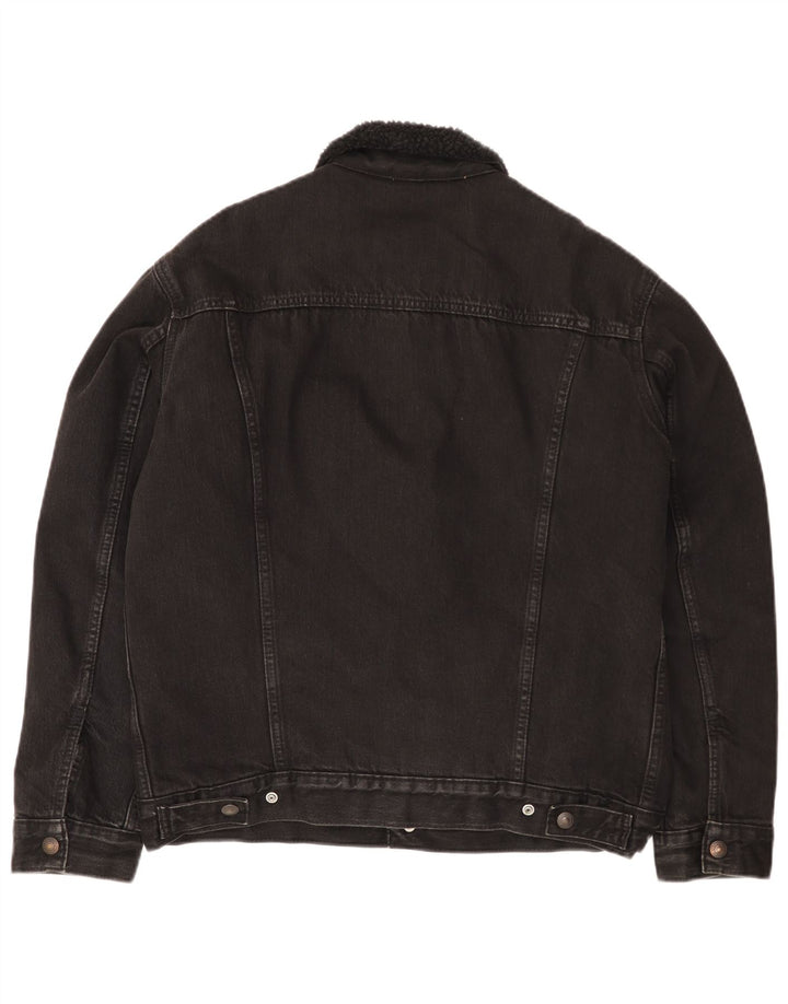 Мужская джинсовая куртка шерпа Levi's UK 38, средний черный хлопок