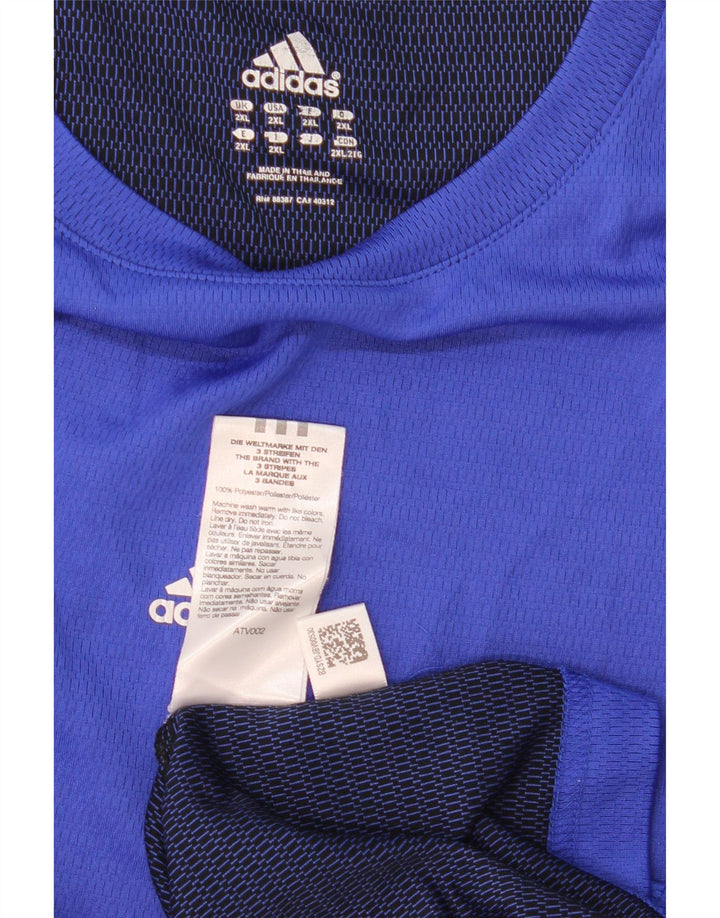 Мужская футболка ADIDAS Climalite 2XL, синий полиэстер